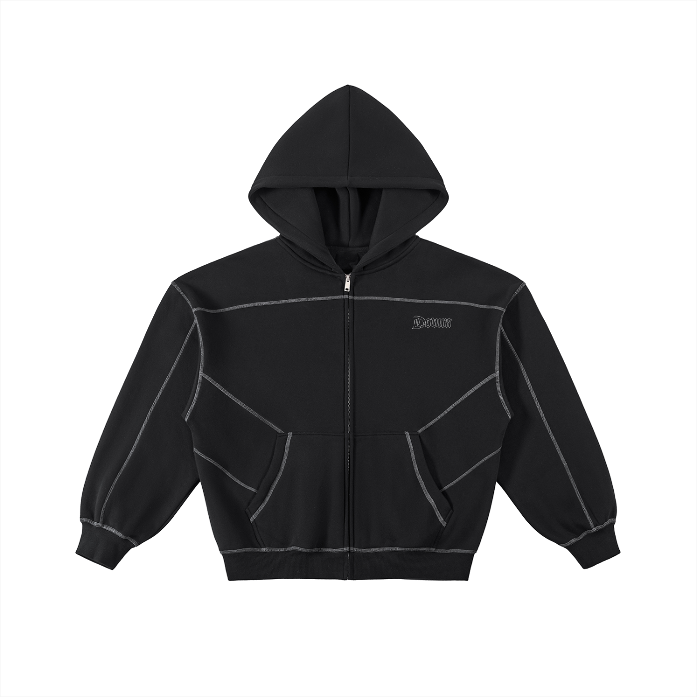 Dovira Stitched Fleece Zip Hoodie